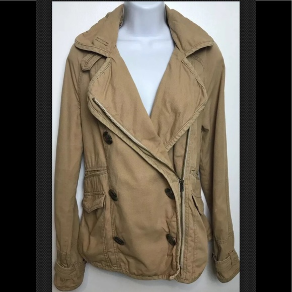FREE PEOPLE Jacket Canvas Tipped Car Coat Brown - Picture 3 of 8